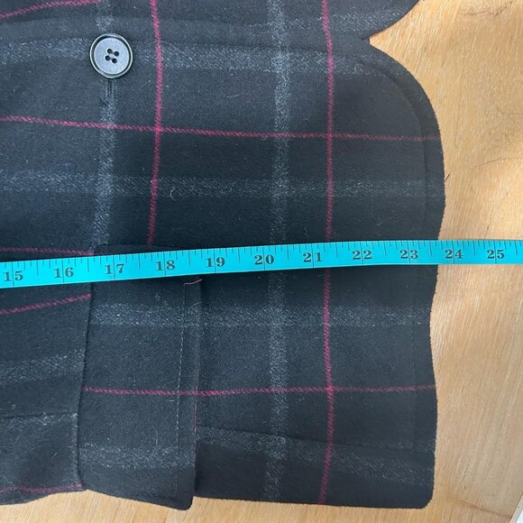 Talbots Blazer Jacket Womens 14 Black Red Plaid Wool Blend Preppy Academia - Picture 10 of 10